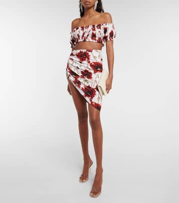 Mini-jupe asymétrique à fleurs | Norma Kamali