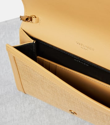 Uptown raffia wallet on chain | Saint Laurent