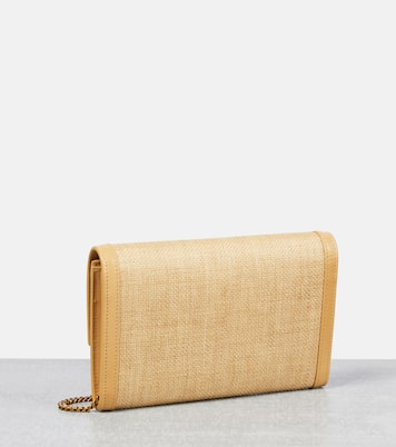 Uptown raffia wallet on chain | Saint Laurent