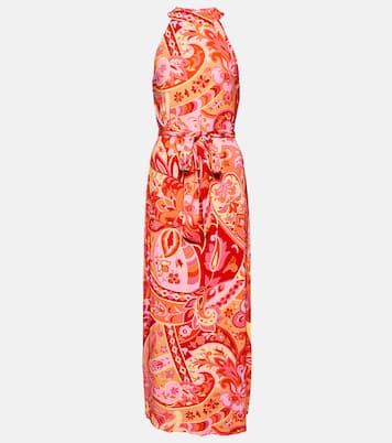 Celeste printed crêpe de chine midi dress | Rixo