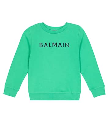 Sudadera en jersey de algodón con logo | Balmain Kids