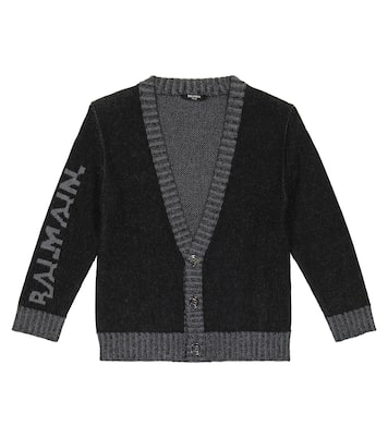 Cardigan en intarsia à logo | Balmain Kids