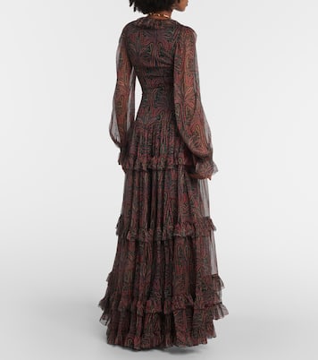 Robe longue en soie à motif cachemire | Etro