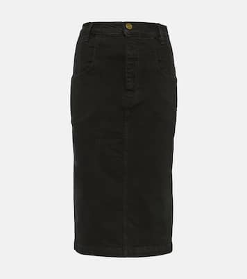 Falda midi The High Waisted Seamed de denim | Frame