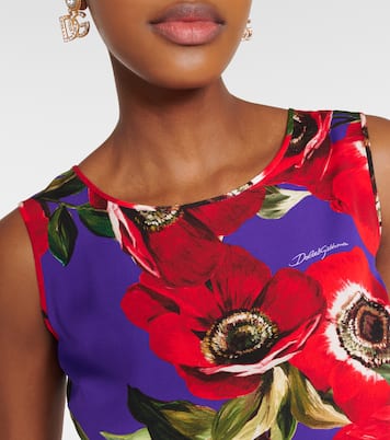 Top Anemone de mezcla de seda charmeuse | Dolce&Gabbana