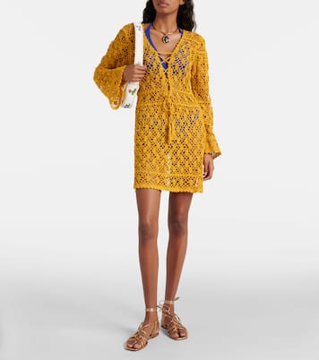 Vestido corto Bianca de croché de algodón | Anna Kosturova