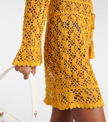 Vestido corto Bianca de croché de algodón | Anna Kosturova