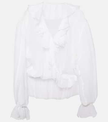 Blusa in chiffon di seta con volant | Dolce&Gabbana