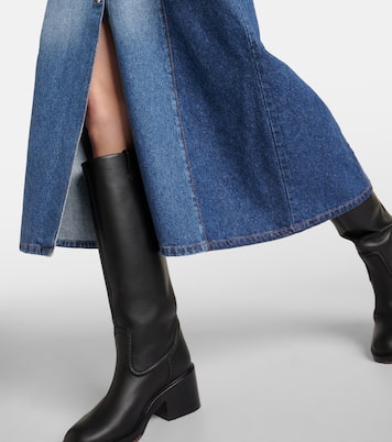 Robe chemise brodée en jean | Chloé