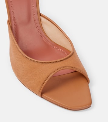 Mules Alexa 95 de malla con piel | Amina Muaddi