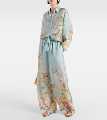 Pantaloni a palazzo Waverly in seta | Zimmermann