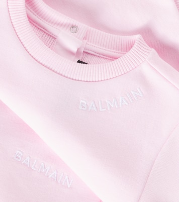 Baby cotton jersey sweatshirt and sweatpants set | Balmain Kids