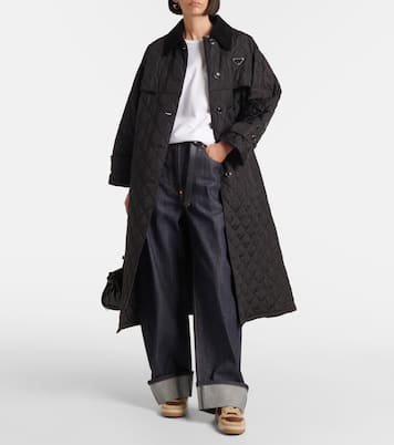 Downtown Re-Nylon and suede sneakers | Prada