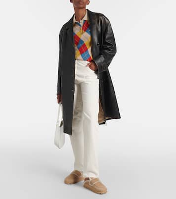 Shearling-lined suede mules | Prada