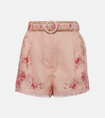 Shorts in lino con stampa floreale | Camilla