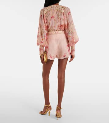 Shorts in lino con stampa floreale | Camilla
