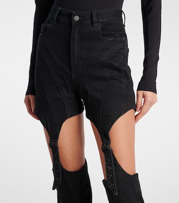 جينز سكيني بخصر عالي وأجزاء مقتصة | Mugler