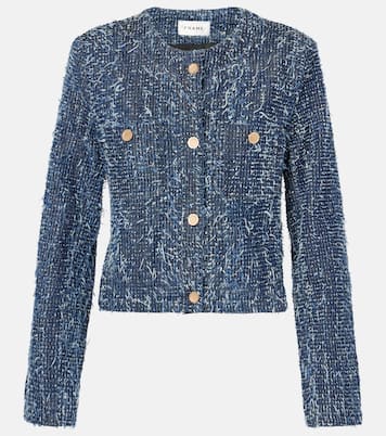 Chaqueta cropped de buclé y denim | Frame