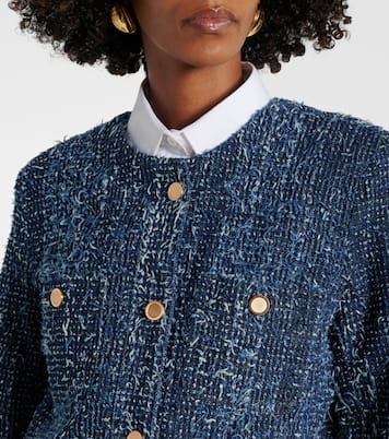 Chaqueta cropped de buclé y denim | Frame