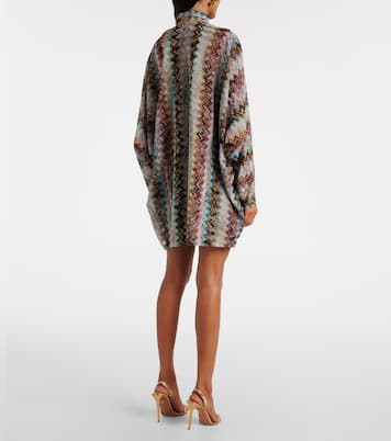 Zigzag draped lamé minidress | Missoni