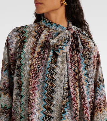 Zigzag draped lamé minidress | Missoni