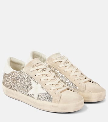 Super-Star glitter leather sneakers | Golden Goose