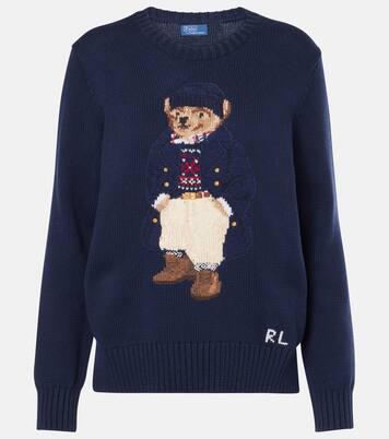 Polo Bear cotton sweater in blue Polo Ralph Lauren Mytheresa
