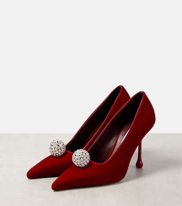 Orb 95 embellished velvet sandals | Jimmy Choo
