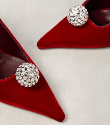 Orb 95 embellished velvet sandals | Jimmy Choo