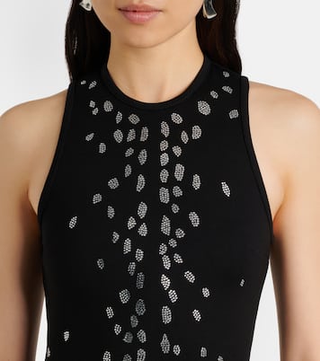 Vestido corto de jersey con cristales | David Koma