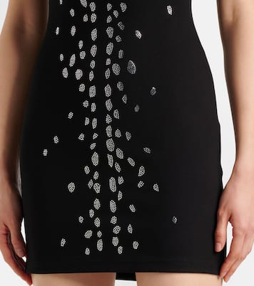 Vestido corto de jersey con cristales | David Koma