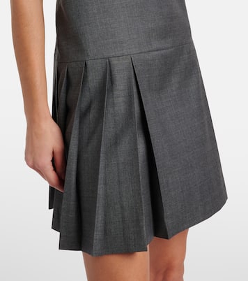 Logo wool grisaille minidress | Miu Miu