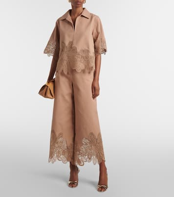Top in gabardine con ricamo | Elie Saab
