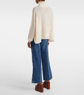 Pointelle wool-blend and silk turtleneck sweater | Chloé