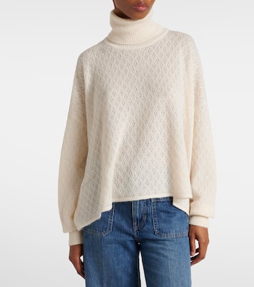 Pointelle wool-blend and silk turtleneck sweater | Chloé