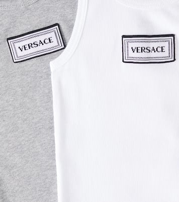 Set of 2 cotton-blend jersey tank tops | Versace Kids