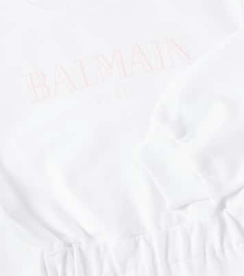 Sweatshirt-Kleid aus Baumwoll-Jersey | Balmain Kids