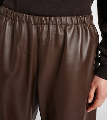 Pantaloni a gamba larga Olan in pelle | Nour Hammour