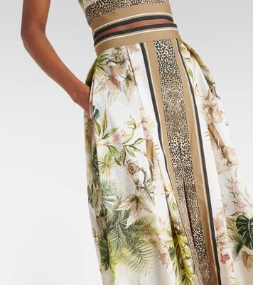 Jupe longue imprimée en coton | Elie Saab