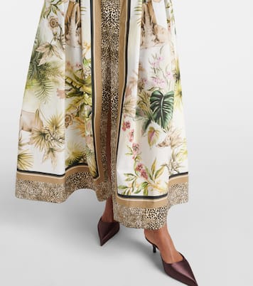 Jupe longue imprimée en coton | Elie Saab