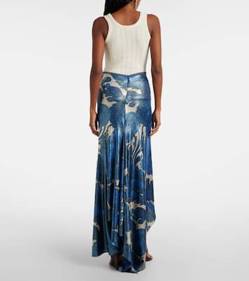 Falda larga asimétrica de lamé estampada | Etro