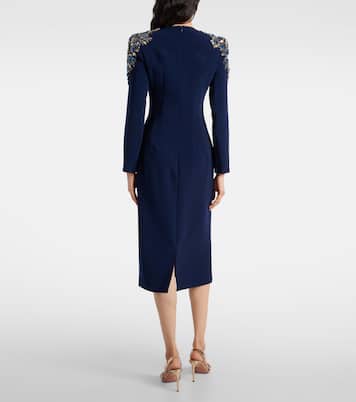 Abito midi Isla in crêpe con cristalli | Jenny Packham