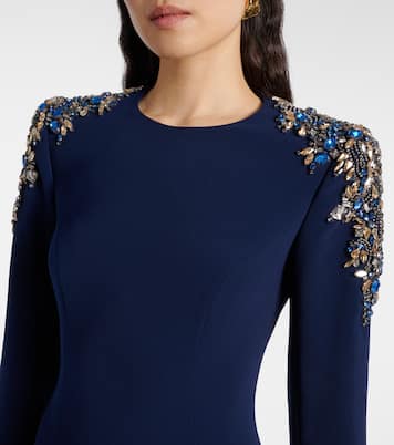 Abito midi Isla in crêpe con cristalli | Jenny Packham