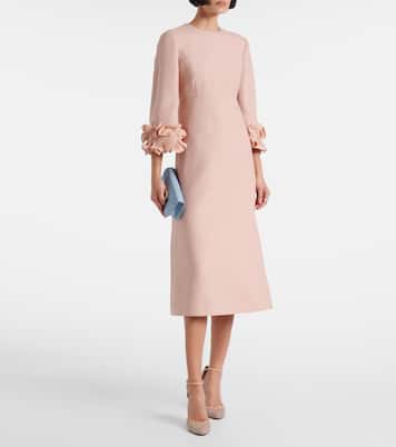 Abito midi in Crêpe Couture con volant | Valentino