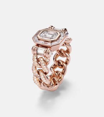 Halo Link 18kt rose gold ring with diamonds | Shay Jewelry