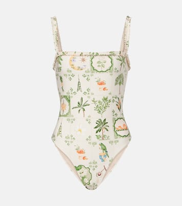 Limón printed ruffled swimsuit | Agua by Agua Bendita