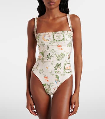 Limón printed ruffled swimsuit | Agua by Agua Bendita