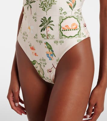 Limón printed ruffled swimsuit | Agua by Agua Bendita
