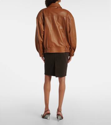 Oversized leather jacket | Saint Laurent