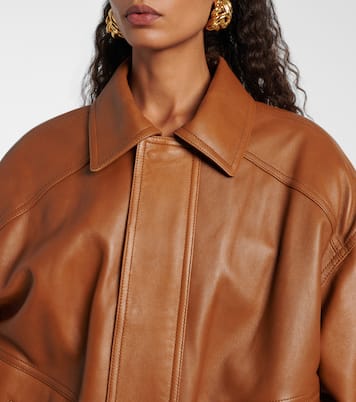 Oversized leather jacket | Saint Laurent
